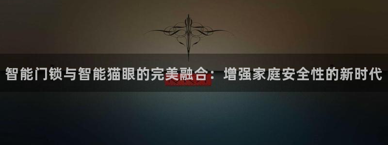开丰娱乐平台登录：智能门锁与智能猫眼的完美融合：增强家庭安全