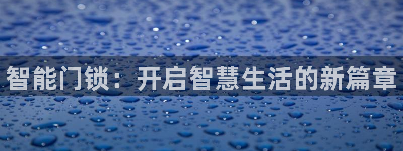 开丰娱乐乙833_43：智能门锁：开启智慧生活的新篇章