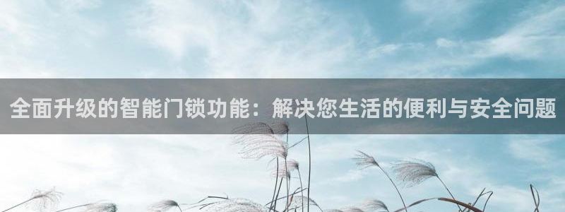开丰娱乐网站官网首页：全面升级的智能门锁功能：解决您生活的便