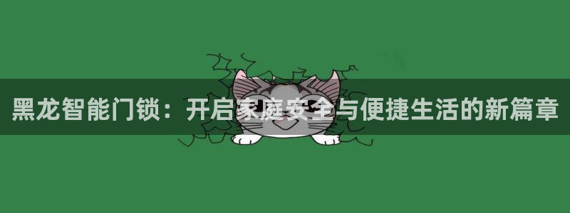 开丰娱乐网站官网入口：黑龙智能门锁：开启家庭安全与便捷生活的