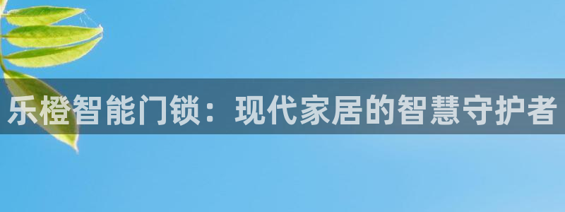 开丰娱乐行业恢复时间：乐橙智能门锁：现代家居的智慧守护者