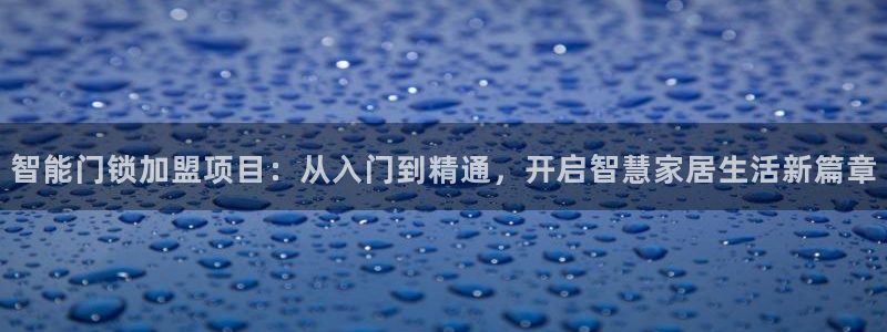 开丰娱乐平台：智能门锁加盟项目：从入门到精通，开启智慧家居生