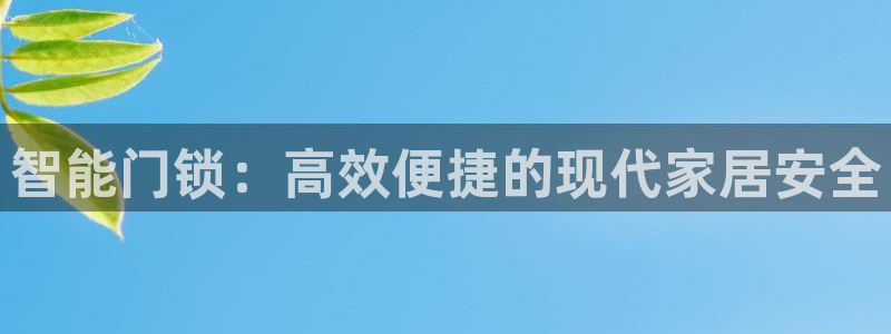 开丰娱乐平台提现失败：智能门锁：高效便捷的现代家居安全